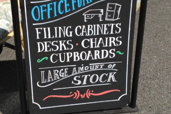 office furniture sign at HFS Bexhill