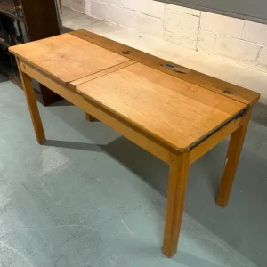 Vintage Children’s Double School Desks with Lids Mid Century