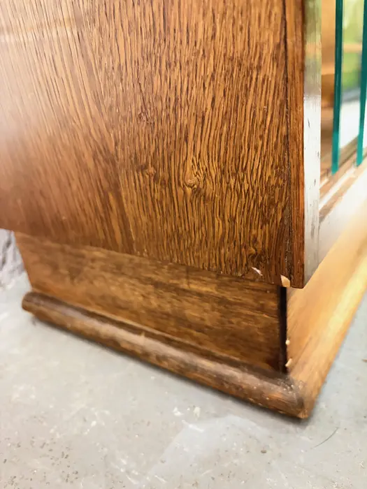 Mid-century glazed bookcase with sliding glass doors - Image 11