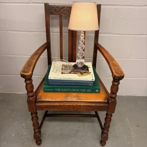 Antique Solid Oak Wood Carver Chair