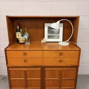 Vintage Nathan Teak Cabinet “Squares” Design Mid-Century Modern