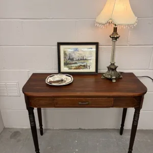 Regency Mahogany D-shaped Console Table/ Dressing Table/ Writing Desk