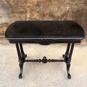Antique Victorian Ebonized Console Table – Folding Games/Card Table