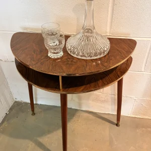 Mid-Century Demi-Lune Side Table