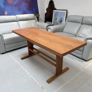 Stylish mid-century Danish-style metamorphic combination coffee and dining table