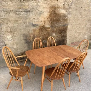 Ercol Grand Windsor Extending Dining Table (Model 444) And Six Windsor Chairs