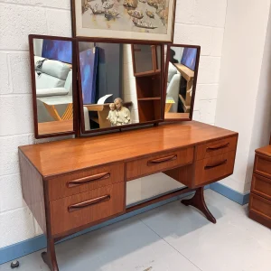 Mid Century G-Plan Fresco Teak Dressing Table with Mirrors - 1310c