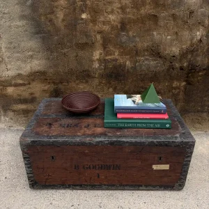 W.H. Jeffcoats &Co Pine Metal bound Zinc Lined Steamer Trunk