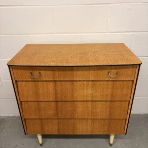 Vintage Retro Mid-Century Avalon Oak Veneer Chest of Drawers 1960s